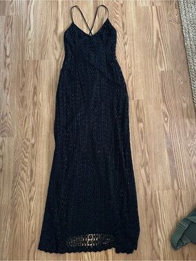 Vintage Basix II Black Beaded Evening Gown - Size 8